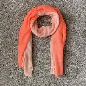 Orange Ombré Raw Hem Scarf